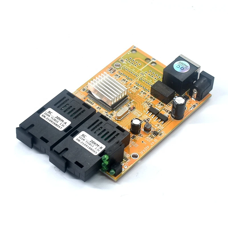 2F1E Passive POE PCB Fiber Optical Media Converter 10/100M 1 RJ45 and 2 SC fiber Port PCBA
2F1E Passive POE PCB Fiber Optical Media Converter 10/100M 1 RJ45 and 2 SC fiber Port PCBA