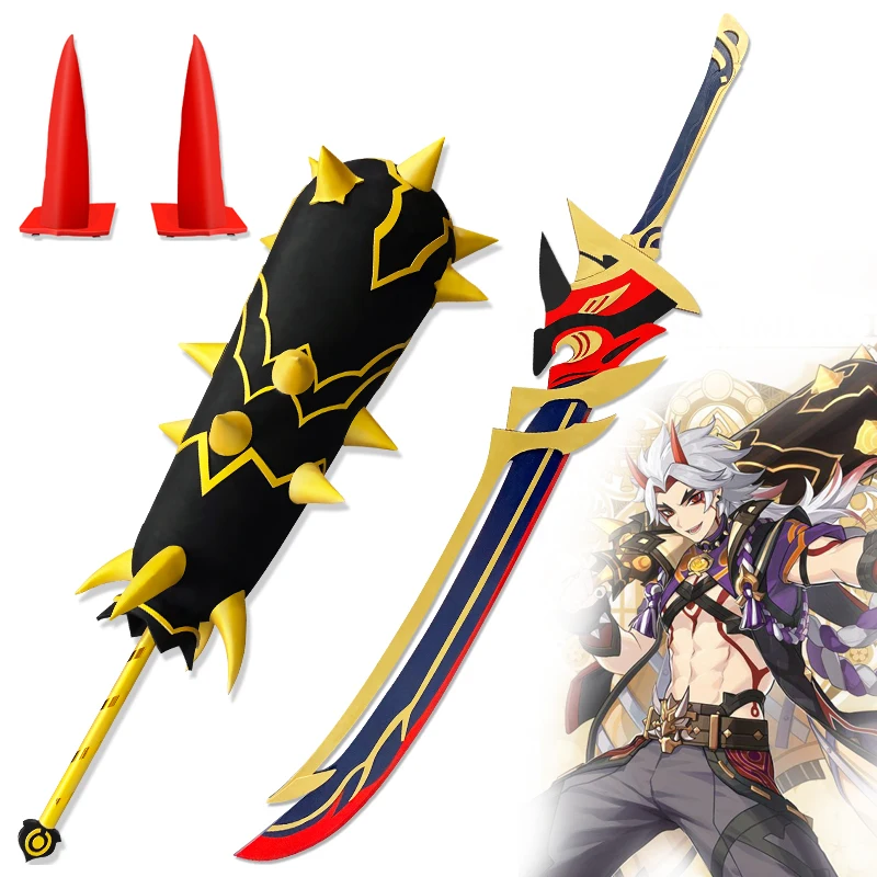 Anime Cosplay Genshin Impact Arataki Itto Cosplay Weapon Props Redhorn Stonethresher Mace Wood Weapon Horn Headgear Accessories
Anime Cosplay Genshin Impact Arataki Itto Cosplay Weapon Props Redhorn Stonethresher Mace Wood Weapon Horn Headgear Accessories