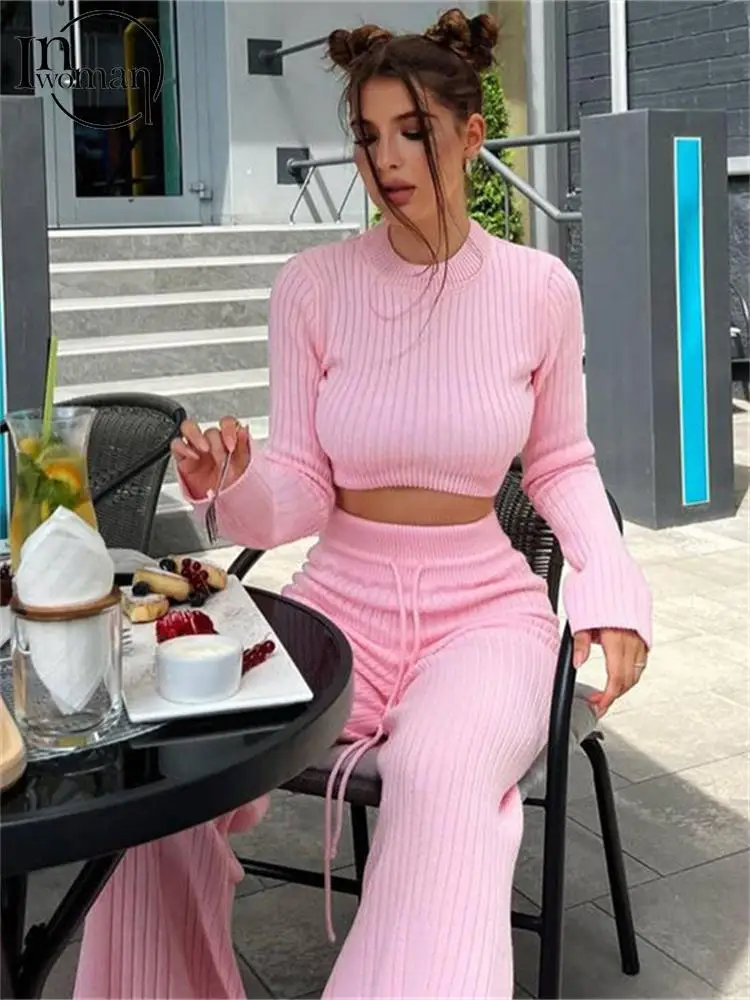 Inwoman Pink Long Sleeve Knitted 2 Two Piece Pant Set Casual For Women 2023 Fall Winter Drawstring Bodycon Crop Top Pants Set
Inwoman Pink Long Sleeve Knitted 2 Two Piece Pant Set Casual For Women 2023 Fall Winter Drawstring Bodycon Crop Top Pants Set