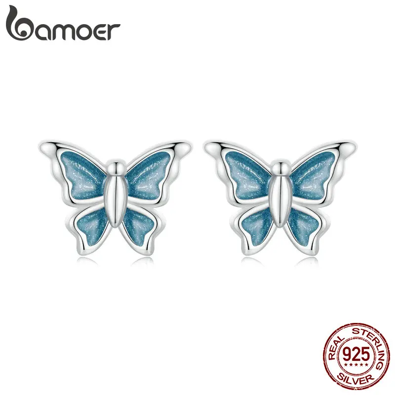 BAMOER 925 Sterling Silver Blue Enamel Mini Butterfly Stud Earrings for Women Girls Sweet Fine Jewelry Birthday Gift
BAMOER 925 Sterling Silver Blue Enamel Mini Butterfly Stud Earrings for Women Girls Sweet Fine Jewelry Birthday Gift