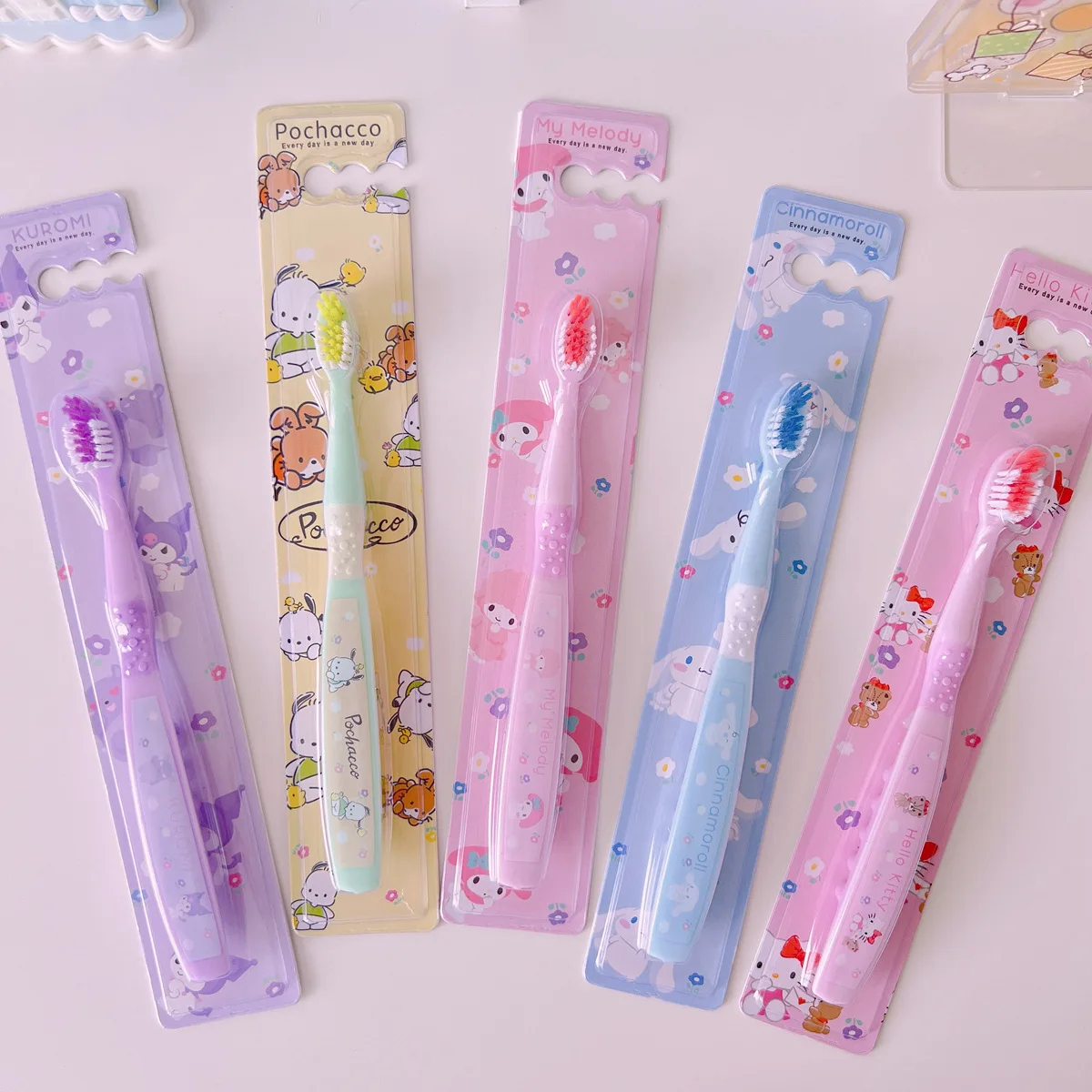 

Cute Sanrio Kuromi Pochacco Toothbrush Kawaii Cinnamoroll Small Size Children Daily Home Cleaning Soft Hair Toothbrushes