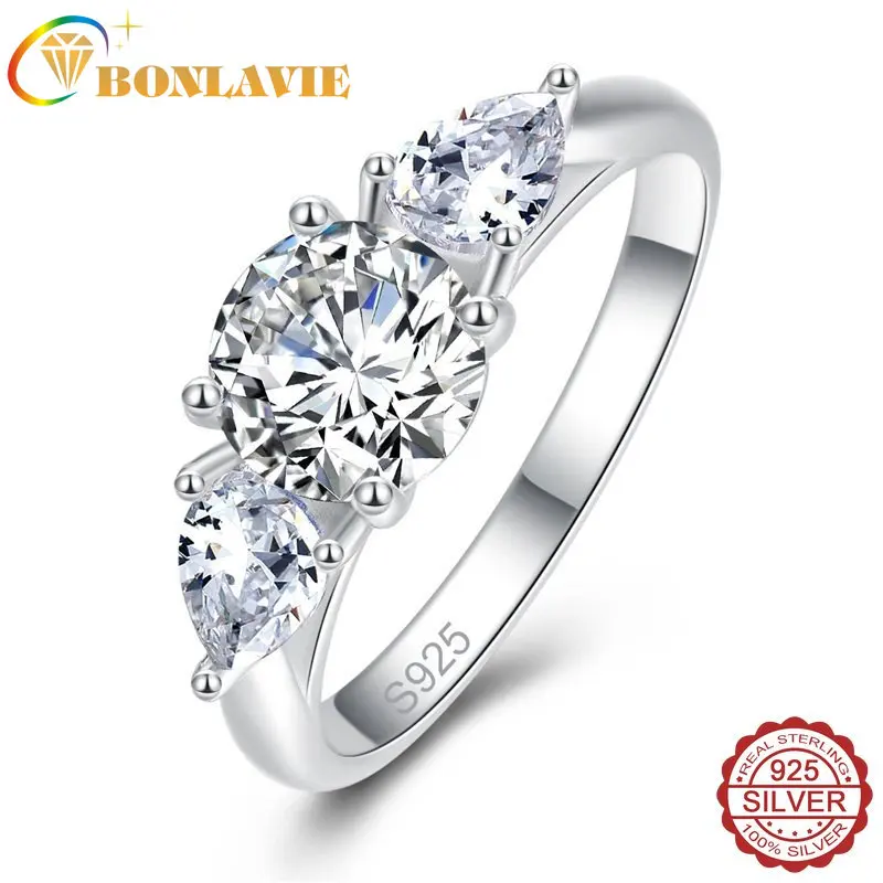 BONLAVIE 925 Sterling Silver Ring For Women Romantic Round White CZ Wedding Bands Engagement Waterdrop Natural Stone Rings
BONLAVIE 925 Sterling Silver Ring For Women Romantic Round White CZ Wedding Bands Engagement Waterdrop Natural Stone Rings