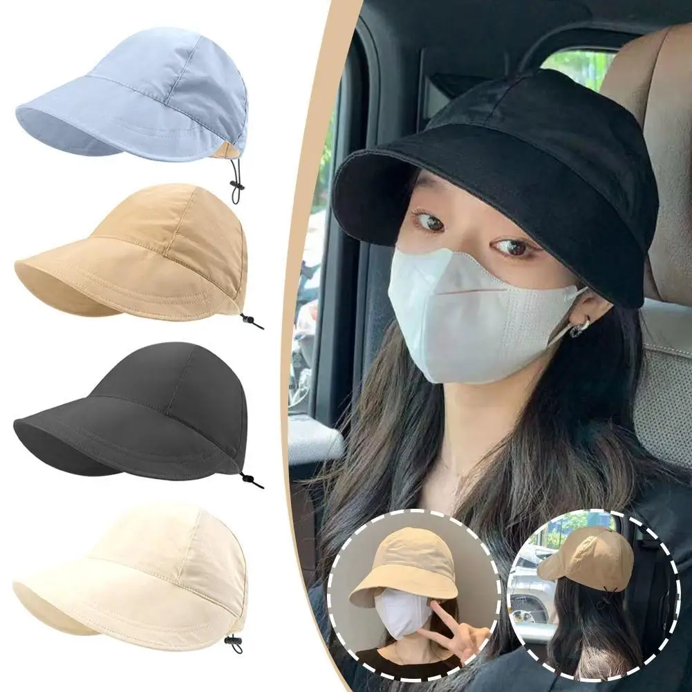 

Women's Summer Hat UV Protection Sun Visor Hat Without Makeup Fisherman Cap Foldable Wide Brim Quick-drying Adjustable Visors