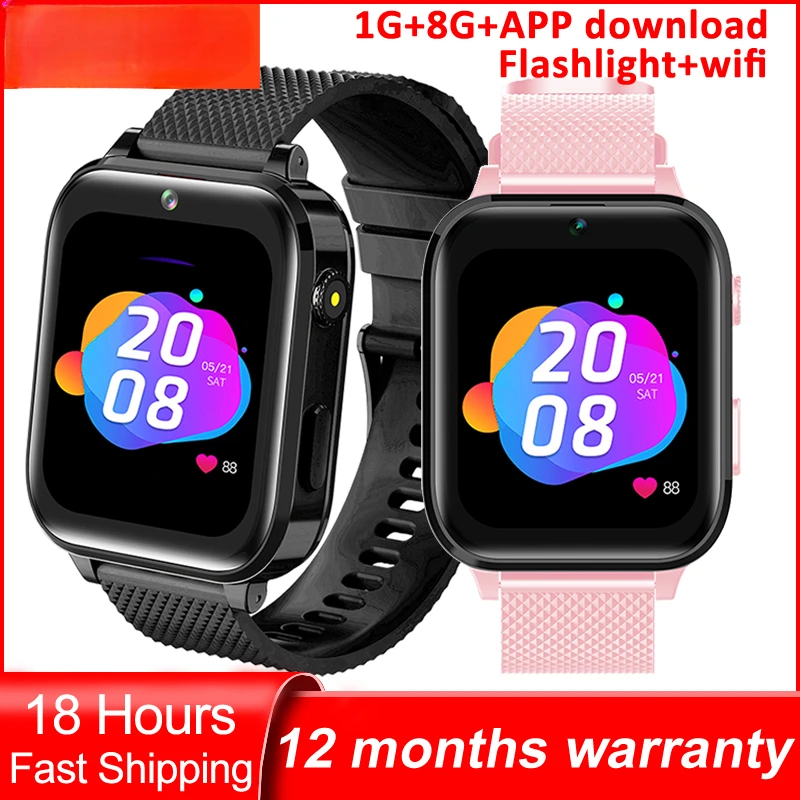 

2024 4G Kids Smart Watch Phone 1G RAM 8G ROM GPS HD Video Call SOS 1.7inch Screen Children Smartwatch Clock With APP Load