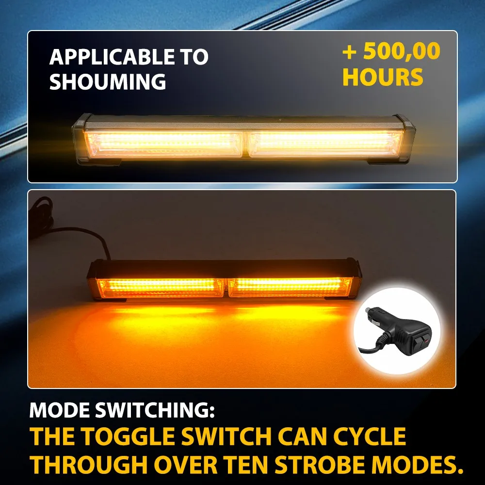 1Pcs 305mm Car LED Strobe Flashes Lamp Beacon Light Orange Amber 10 Strobe Modes For Tow Truck Tractor Road Vehicles 12-24V 1Pcs 305mm Car LED Strobe Flashes Lamp Beacon Light Orange Amber 10 Strobe Modes For Tow Truck Tractor Road Vehicles 12-24V