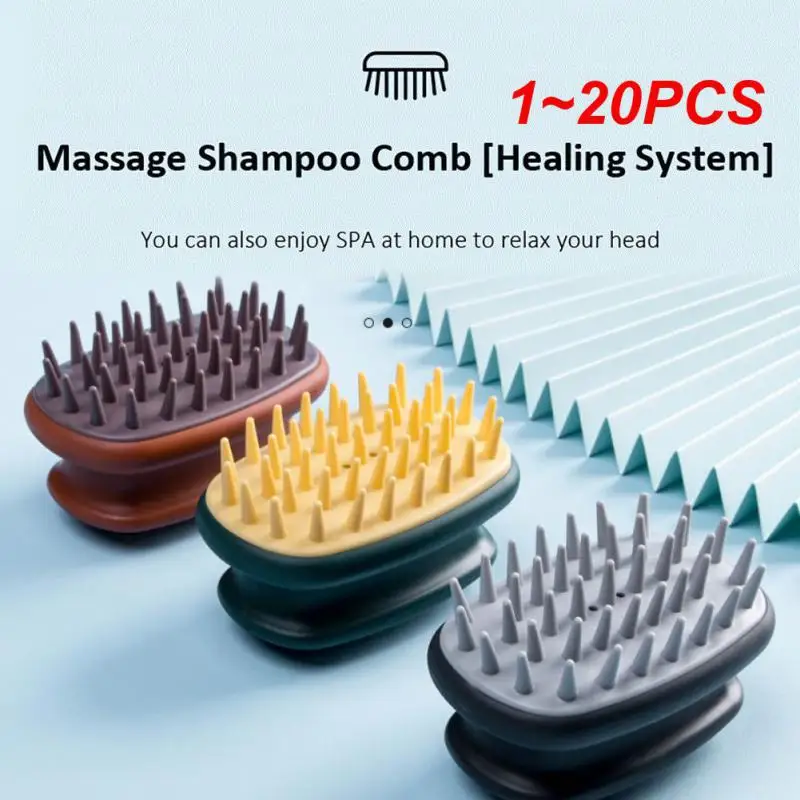 

1~20PCS Silicone Shampoo Brush Hair Care Scalp Massage Comb for Salon Home Use Shower Bath Hair Washing Head Cleaning Brush