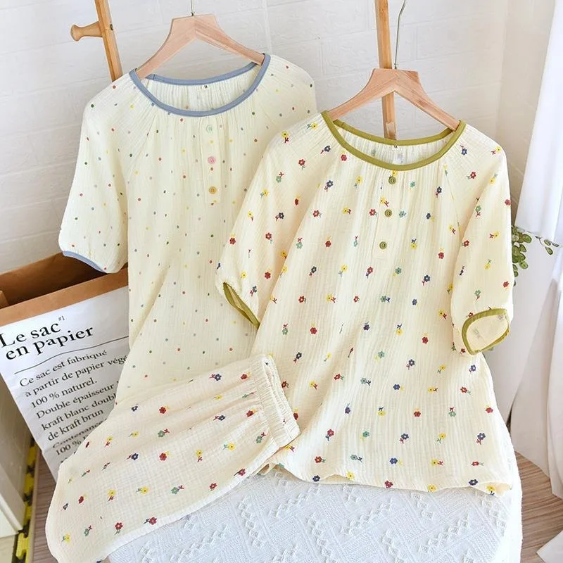 Short Sleeve Shorts Pajama Set Round Neck Women Floral Printed Kawaii Trendy Women 2pcs Pyjamas Elegant 
Short Sleeve Shorts Pajama Set Round Neck Women Floral Printed Kawaii Trendy Women 2pcs Pyjamas Elegant