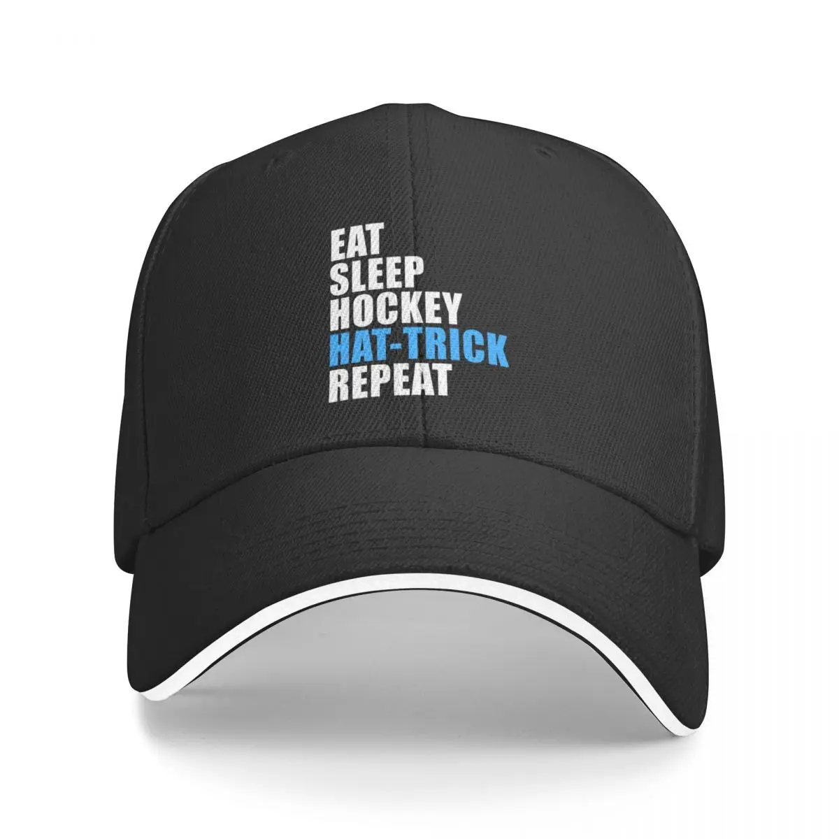 

New Eat sleep hockey hat-trick repeat II Baseball Cap Big Size Hat |-F-| Golf Hat Women Men's