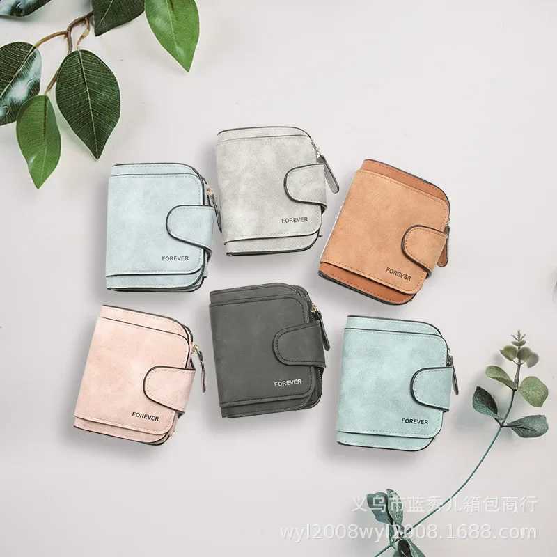 New Vintage Abrasive Leather Women's Purse Short Multi-card Coin Purse Buckle Leather Clip Student Clutch Bag
New Vintage Abrasive Leather Women's Purse Short Multi-card Coin Purse Buckle Leather Clip Student Clutch Bag