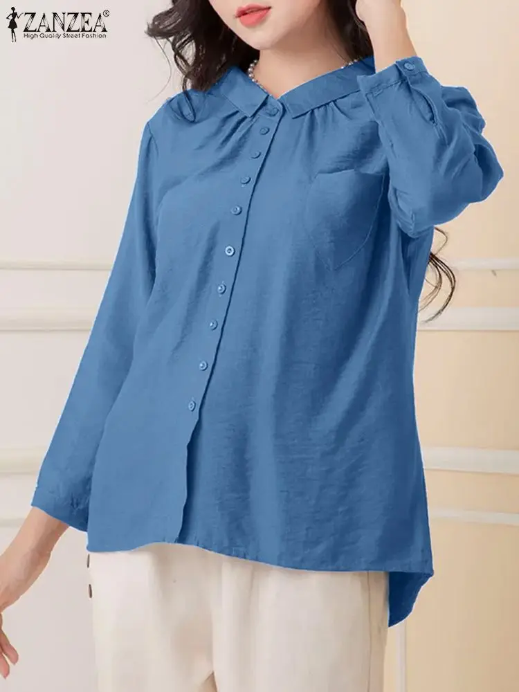 ZANZEA Women Office Shirt Fashion Buttons Long Sleeve Blouse 2024 Spring Lapel Neck Tops Casual Loose Solid Retro Female Blusas
ZANZEA Women Office Shirt Fashion Buttons Long Sleeve Blouse 2024 Spring Lapel Neck Tops Casual Loose Solid Retro Female Blusas