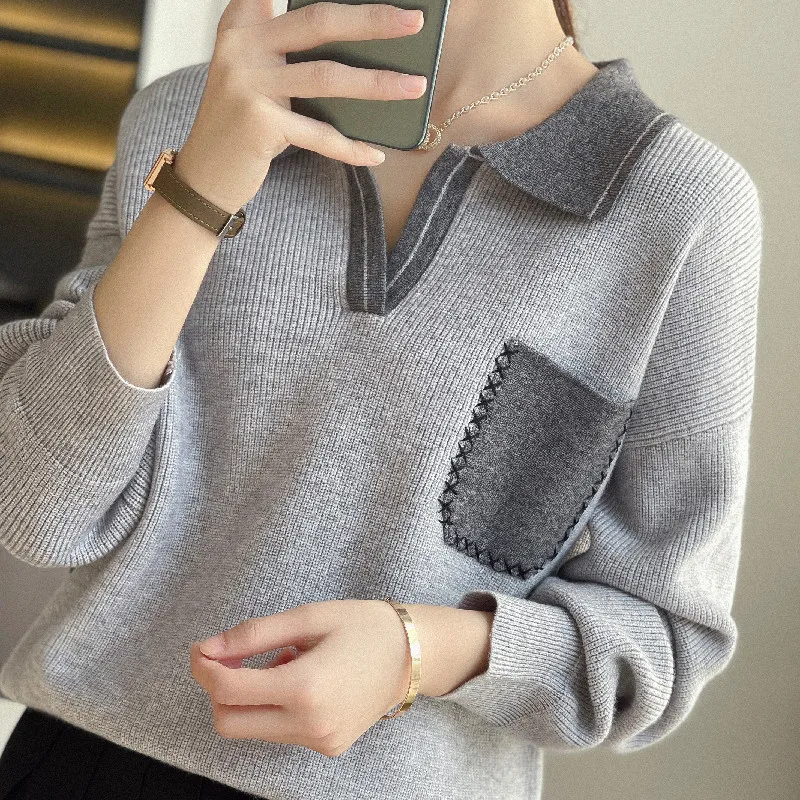 Autumn and Winter 2023 New College Style POLO Collar Sweater Women's Loose Slouchy Style Age reducing Sweater Knit Undercoat
Autumn and Winter 2023 New College Style POLO Collar Sweater Women's Loose Slouchy Style Age reducing Sweater Knit Undercoat