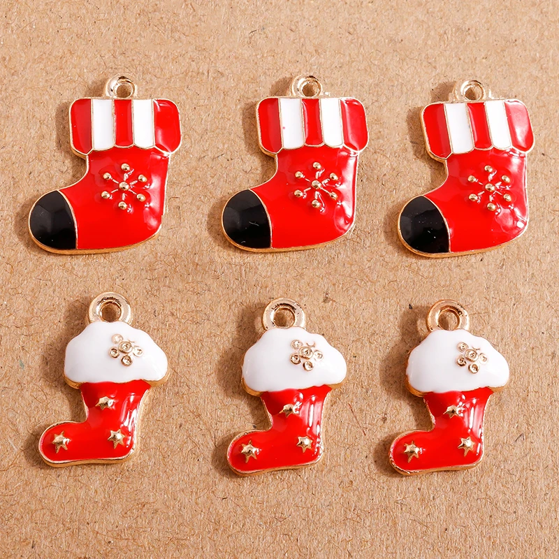 10pcs /Lot Enamel Christmas Stocking Sock Charms for Jewelry Making Earrings Neacklace Pendants DIY Accessories Supplies
10pcs /Lot Enamel Christmas Stocking Sock Charms for Jewelry Making Earrings Neacklace Pendants DIY Accessories Supplies