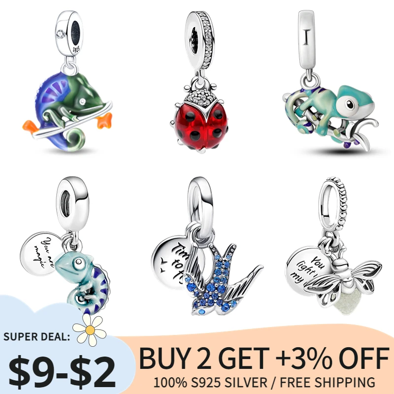 100% 925 Sterling Silver Glow In The Dark Firefly Color Changing Chameleon Charms Fit For Pandora Bracelet DIY Jewelry Making
100% 925 Sterling Silver Glow In The Dark Firefly Color Changing Chameleon Charms Fit For Pandora Bracelet DIY Jewelry Making