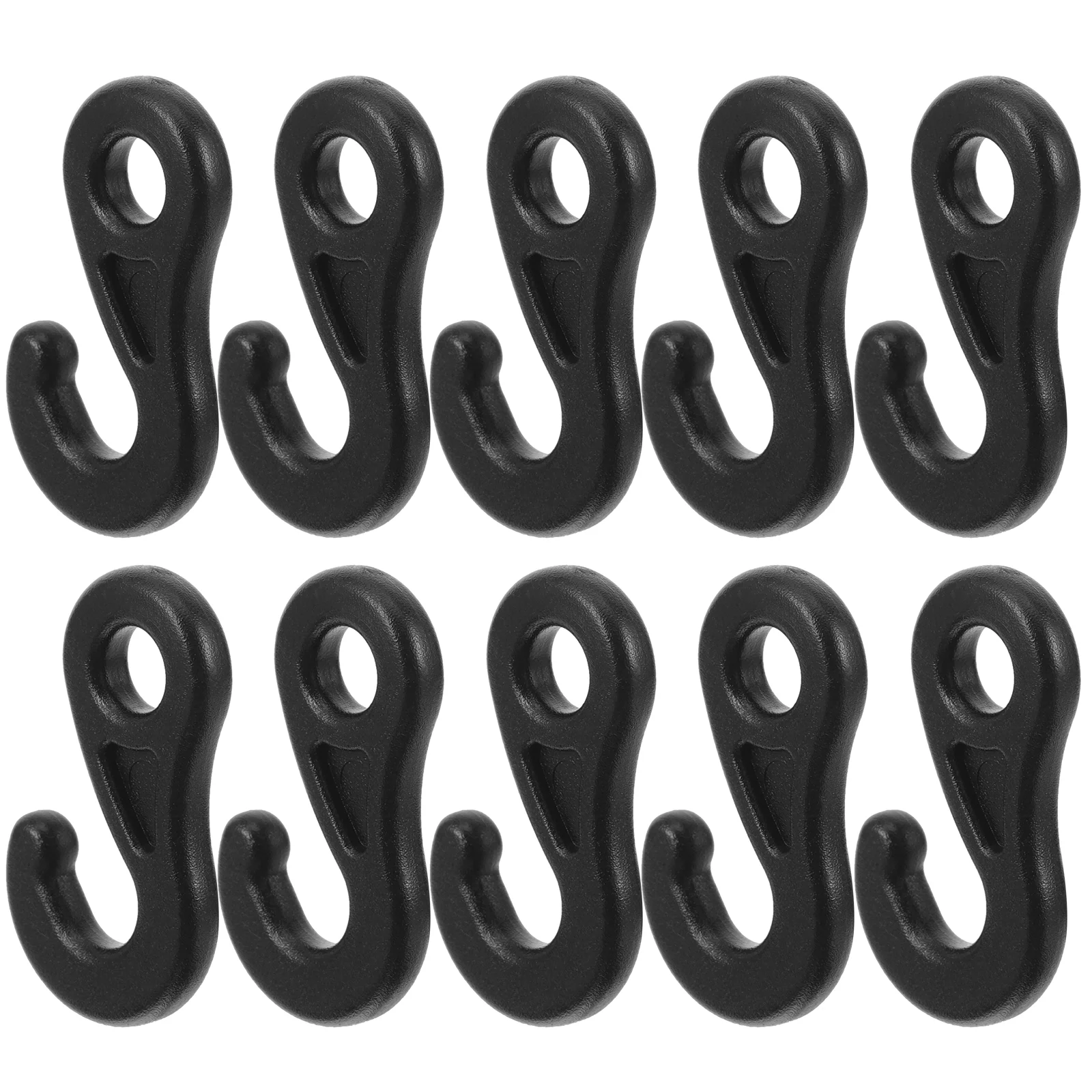 

10 Pcs Outdoor Canopy Tent Question Mark Light Hook Ground Nail Wind Rope Connection Pom9 10pcs (black) Durable Hooks Tightener