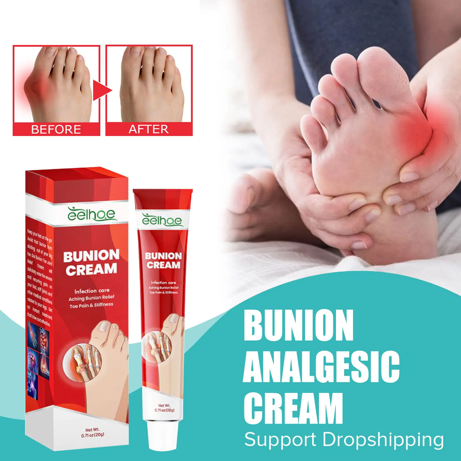 Gout Arthritis Treatment Cream Bunion Pain Relief Hallux Deformation Uric Acid Toe Crystal Removal Valgus Corrector Ointment 20g
Gout Arthritis Treatment Cream Bunion Pain Relief Hallux Deformation Uric Acid Toe Crystal Removal Valgus Corrector Ointment 20g