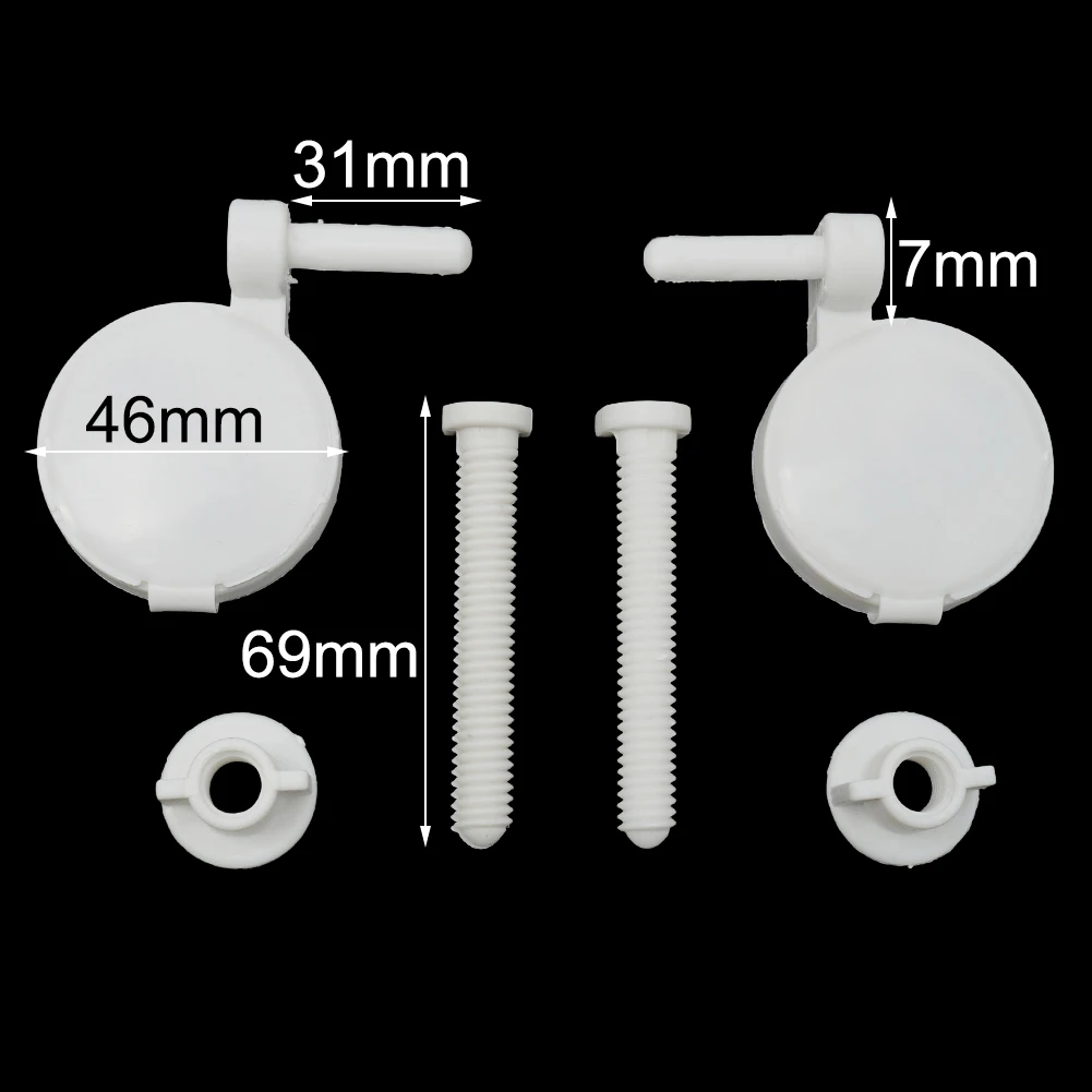 Fixtures Toilet Screw White 69*46mm ABS Plastic Fixing Accessories Kit Hinge Bolt Screw Toilet Pew Accessories
Fixtures Toilet Screw White 69*46mm ABS Plastic Fixing Accessories Kit Hinge Bolt Screw Toilet Pew Accessories
