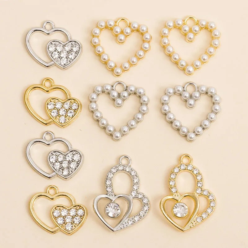 10pcs Gold/Silver Plated Crystal Zircon Love Heart Charms Jewelry Making High Quality Earrings Pendant Necklace Diy Accessories
10pcs Gold/Silver Plated Crystal Zircon Love Heart Charms Jewelry Making High Quality Earrings Pendant Necklace Diy Accessories