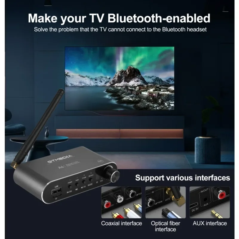 A4 Bluetooth Receiver 5.1 Bluetooth Transmitter 4 in 1 Bluetooth Adapter RX: A2DP/AVRC,TX: A2DP SBC AAC TF/USB Disk
A4 Bluetooth Receiver 5.1 Bluetooth Transmitter 4 in 1 Bluetooth Adapter RX: A2DP/AVRC,TX: A2DP SBC AAC TF/USB Disk