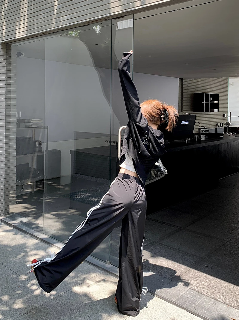 Wide Oversized Black Stripe Sweatpants 26 Sb164d7734322427cb10c7083221dbe90Q