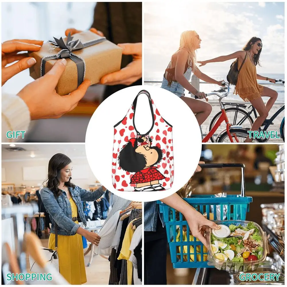 Custom Vintage Mafalda Manga Grocery Shopping Bag 38 Sb167ca14abbc4894965c7c088324bb93r