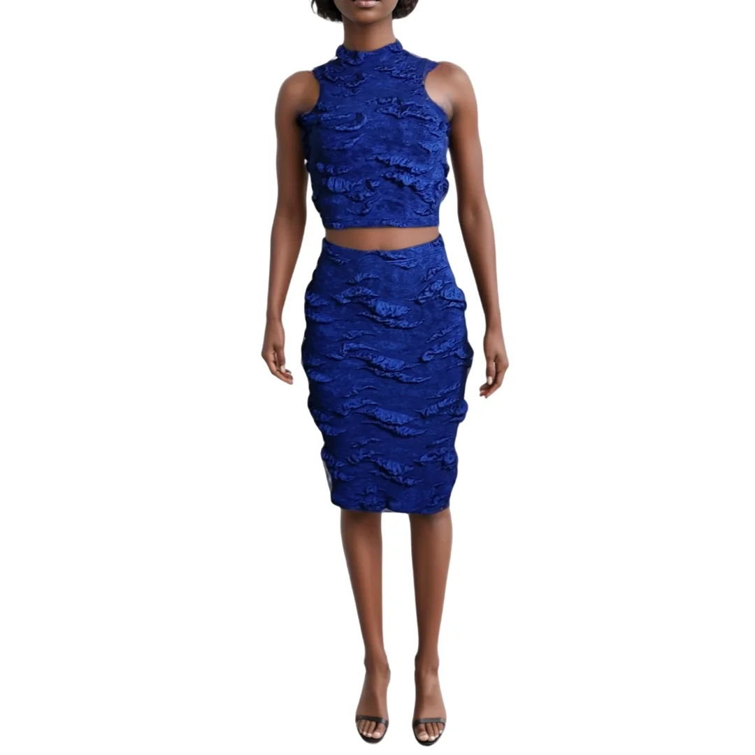 

2023 190316-62 Set# New Knitted Muslim Fashion High Waist Midi Comfy Plus Size Casual Pencil Skirt Set