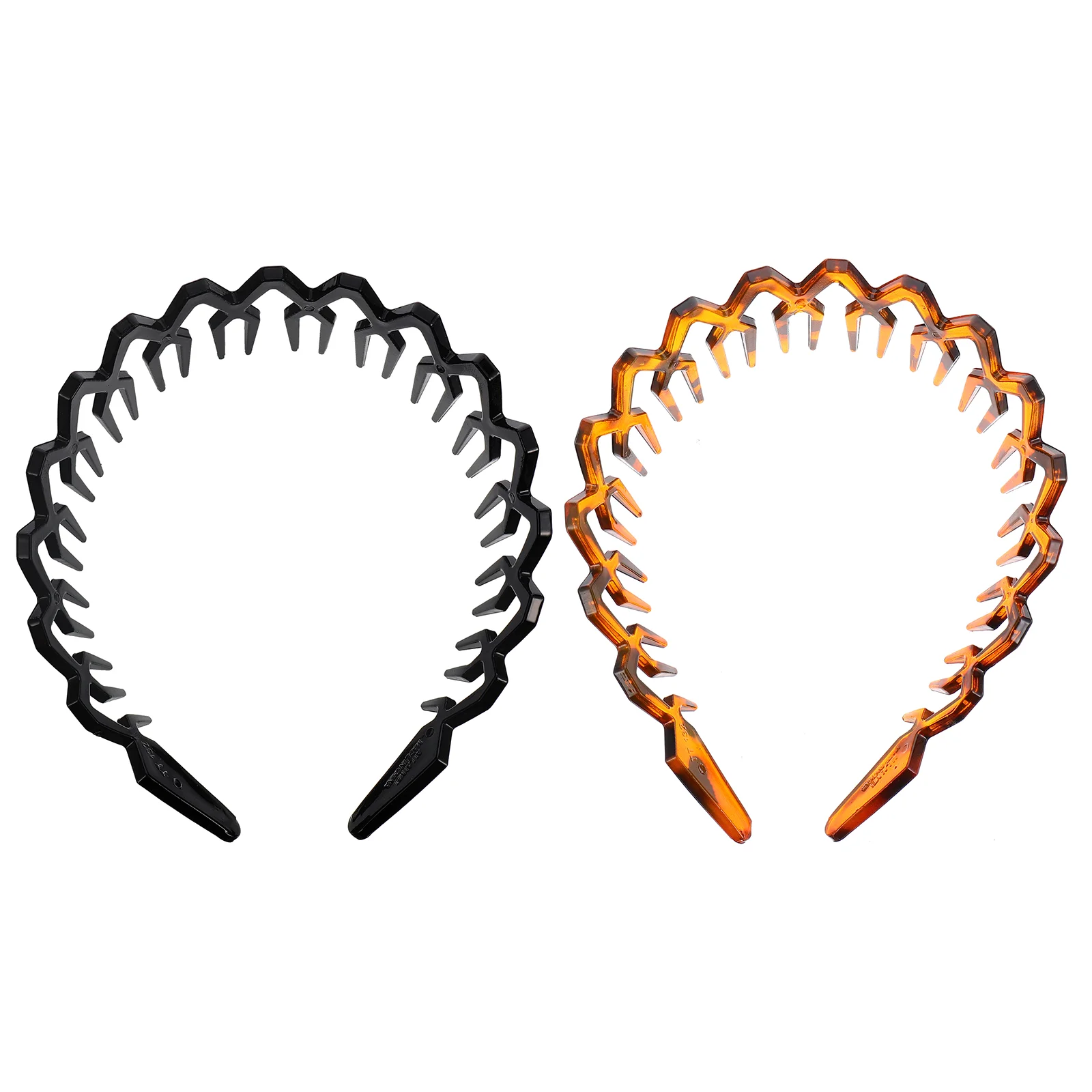 

Beaupretty Hair Bands Comb Headband 2Pcs Zig Zag Black Plastic Sharks Tooth Hair Comb Headband Hair Hoop Wavy Toothed Hairband