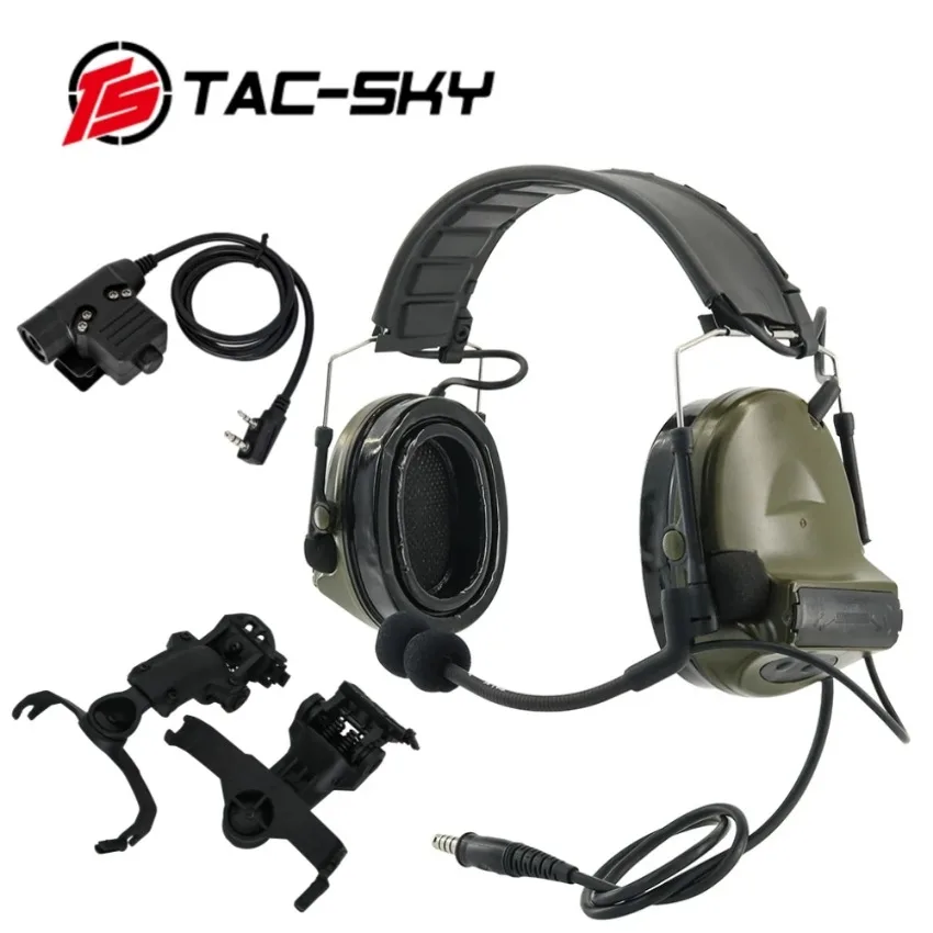 

Ts TAC-SKY COMTAC Ii Military Shooting Headset Noise Cancelling Pickup Tactical Headset Hearing Protection Comtac 2 with U94 ptt