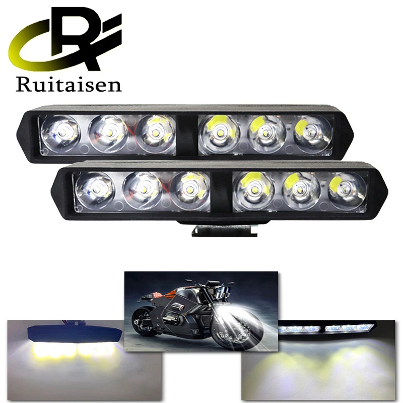 

DRL Flash 6LED Motorcycle Headlight SpotLights Auxiliary High Brightness Lamp Electric Vehicle Scooters Autocycle Modified Bulbs