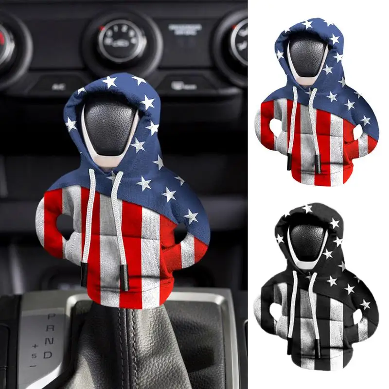 

car Shifter Knob Cover Sweatshirt Change Lever Cover Hooded auto Gear Shift Cover Gearshift Hoodie Car Interior Accessories