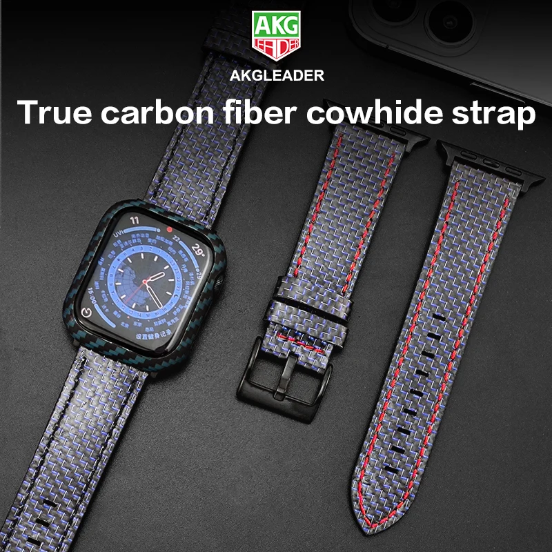 Akgleader True Carbon Fiber Bracelet Cowhide Bracelet Strap+ Carbon Fiber Shell For Apple Watch 8Ultra 49mm Series 7 6 3 SE Band
Akgleader True Carbon Fiber Bracelet Cowhide Bracelet Strap+ Carbon Fiber Shell For Apple Watch 8Ultra 49mm Series 7 6 3 SE Band