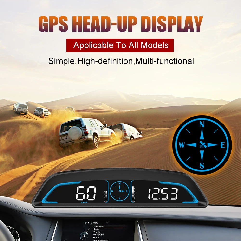 

G2 Universal Auto OBD2 HUD GPS Head Up Display Speedometer Odometer Compass Windshield Projector Overspeed Fatigue Driving Alarm