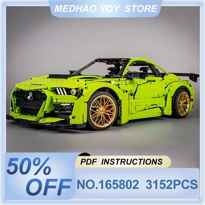 

MOC-165802 Technical Super SportsCar GT500 Scale 1:8 Car Model Building Blocks Bricks Puzzle Toy Christmas Gifts For Kids