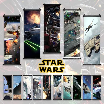 Millennium Falcon Wall Art Star Wars Movie Posters Canvas X-WING Scrolls Pictures Snowspeeder Hanging Painting Home Decoration