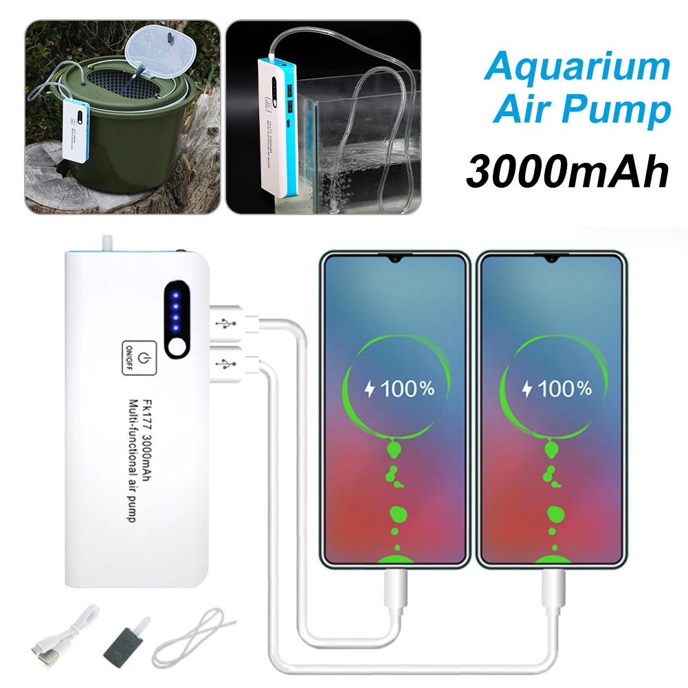 Dual USB Outputs Aquarium Air Pump USB Rechargeable Portable Fish Aerator Oxygenated Mobile Oxygen Flushing Pump with Lamp
Dual USB Outputs Aquarium Air Pump USB Rechargeable Portable Fish Aerator Oxygenated Mobile Oxygen Flushing Pump with Lamp