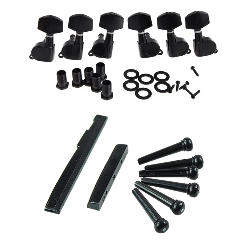6 Pieces Black Sealed Electric Tuning Pegs Tuner Machine Head 3R 3L & 1 Set Acoustic Guitar Bridge Pins Saddle Nut Parts 1Xguita
6 Pieces Black Sealed Electric Tuning Pegs Tuner Machine Head 3R 3L & 1 Set Acoustic Guitar Bridge Pins Saddle Nut Parts 1Xguita