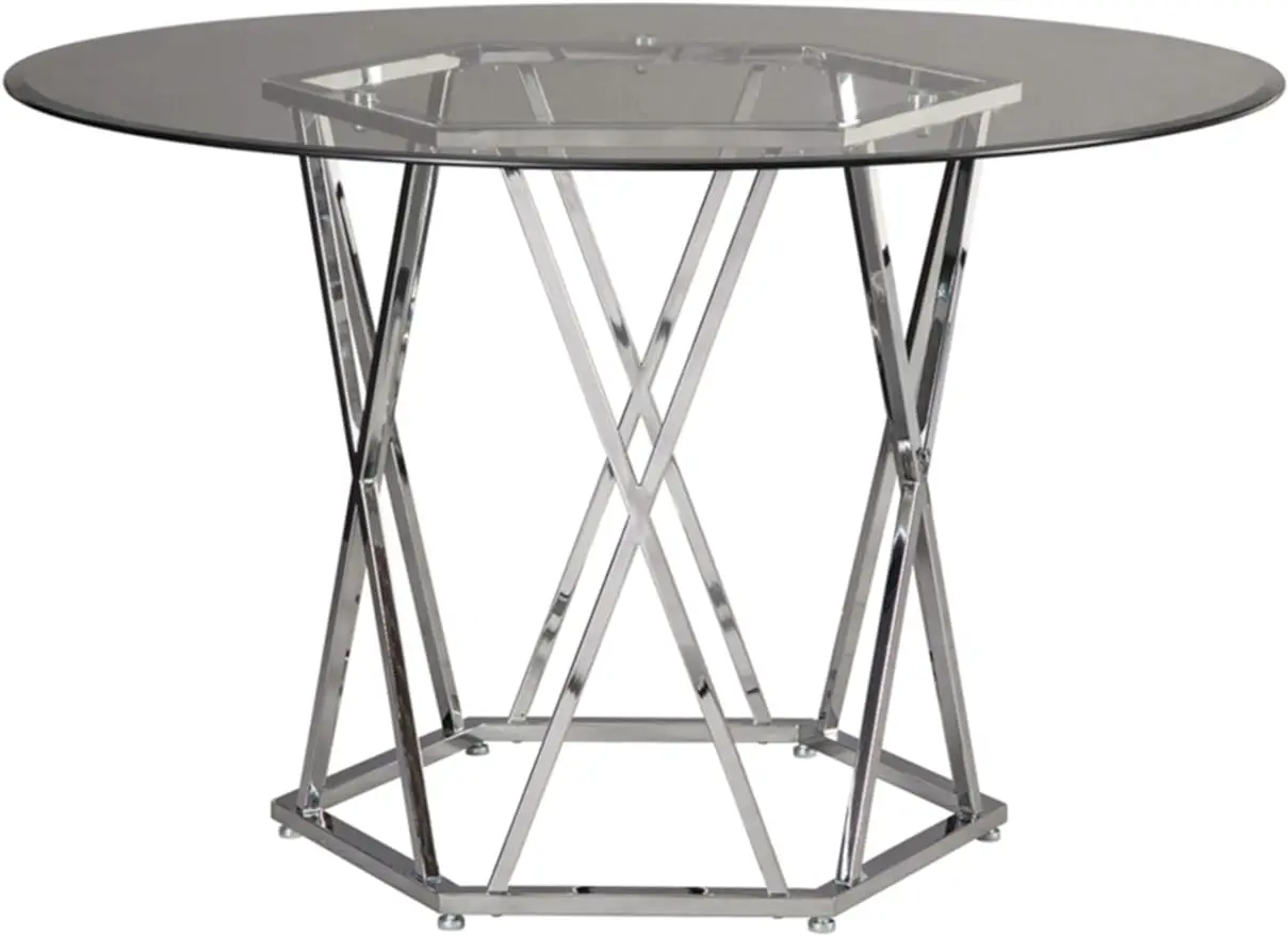 Signature Design by Ashley Madanere Round Contemporary Dining Room Table, Chrome Finish
Signature Design by Ashley Madanere Round Contemporary Dining Room Table, Chrome Finish