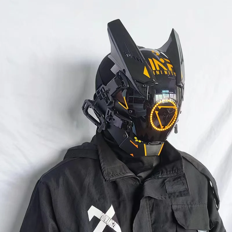 

Triangular Wing Seg Punk Mask Yellow Round Luminous Mask Cosplay Technology Sense Mask Free Shipping