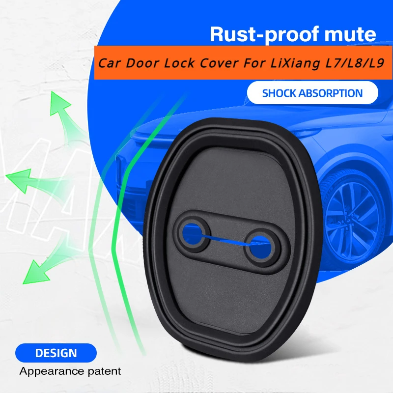 

Silicone Car Door Lock Buckle Protection Cover for LEADING IDEAL LiXiang L7 L8 L9 Door Shock Absorber Cushion Silent Protector