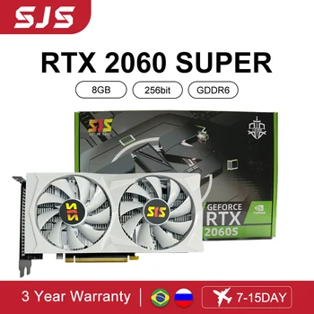 SJS RTX 2060 Super 8GB GDDR6 256 비트 흰색 그래픽 카드, 컴퓨터 게임용 비디오 카드, RTX2060Super 8G, RTX 2060 S