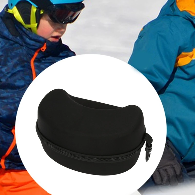 

Portable Ski Goggle Case with Plastic Carabiner Sunglasses Carrying Cover EVA Hard Box Zipper Eyeglasses Case for Snow Eyewears