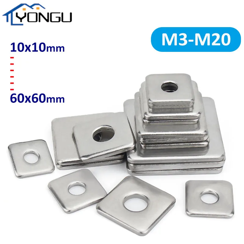 304 Stainless Steel Square Flat Washers With Round Holes Flat Pad Spacer Gasket for Curtain Wall
304 Stainless Steel Square Flat Washers With Round Holes Flat Pad Spacer Gasket for Curtain Wall