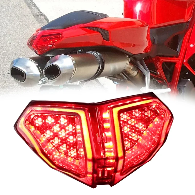 

For DUCATI 848 2008-2014 1098 1198 2007-2013 Motorcycle LED taillight Brake Rear Warning Turn Signal Indicator Lamp Tail Light
