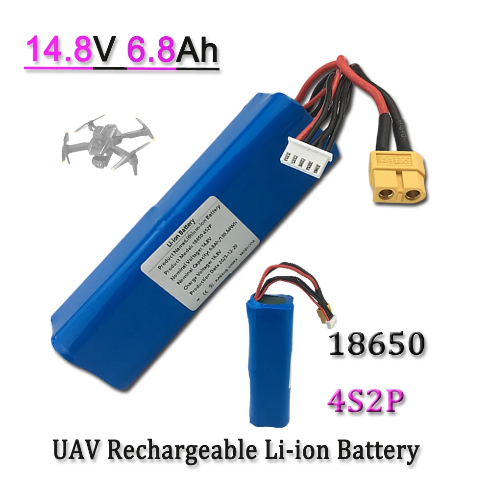 18650 4S2P 14.8V 6.8Ah High Capacity UAV Rechargeable Li-ion Battery For Various RC Airplane Quadrotor XH2.54-5P XT60
18650 4S2P 14.8V 6.8Ah High Capacity UAV Rechargeable Li-ion Battery For Various RC Airplane Quadrotor XH2.54-5P XT60