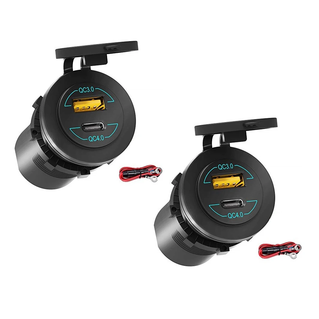 Quick Charge 4.0 PD QC 3.0 USB Car Charger Socket 12V 60W USB Outlet Fast Charger for Car,Boat,Truck,Motorcycle, 2 SET
Quick Charge 4.0 PD QC 3.0 USB Car Charger Socket 12V 60W USB Outlet Fast Charger for Car,Boat,Truck,Motorcycle, 2 SET