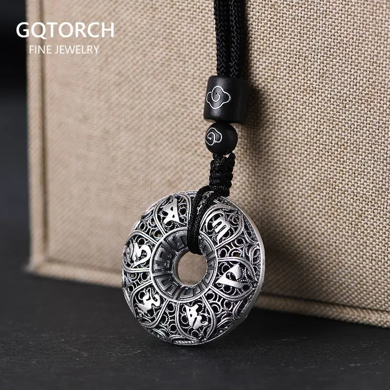 925 Sterling Silver Mantra Pendants Necklace Six Words' Sutra Charm Rope Sweater Chain Necklace For Men Women Buddhist Jewelry
925 Sterling Silver Mantra Pendants Necklace Six Words' Sutra Charm Rope Sweater Chain Necklace For Men Women Buddhist Jewelry