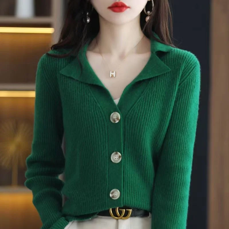 New Retro Women Sweater Suit Collar Knitted Cardigans Long Sleeve Korean Fashion Luxury Coats Tops Y2k Clothes
New Retro Women Sweater Suit Collar Knitted Cardigans Long Sleeve Korean Fashion Luxury Coats Tops Y2k Clothes
