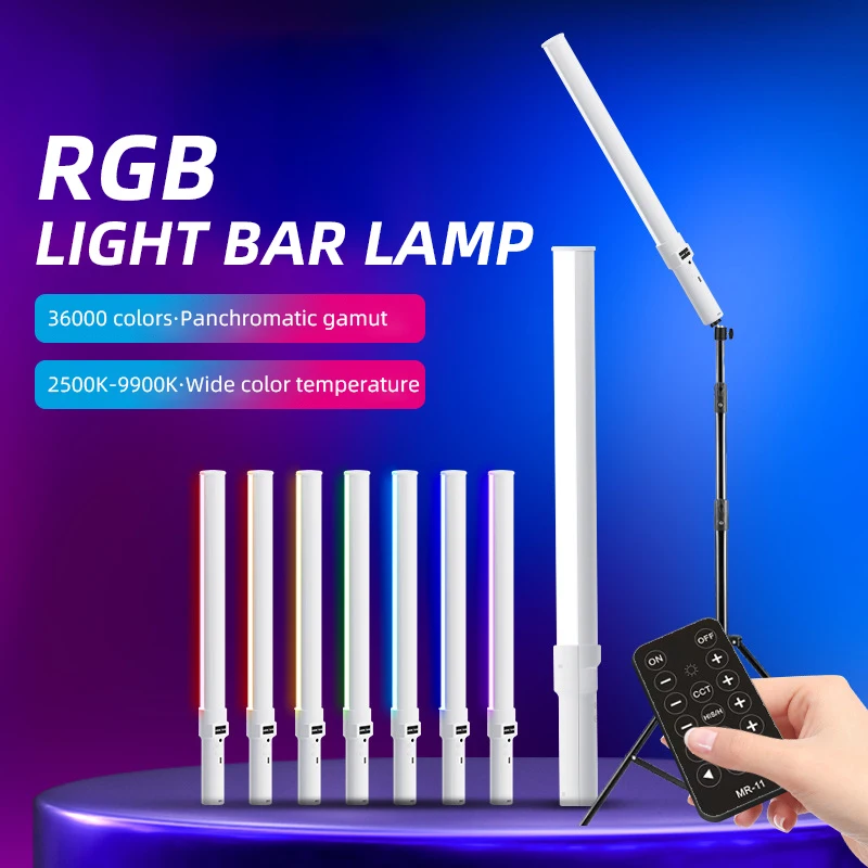 Handheld LED Fill Light RGB Video Light Wand Stick Photography Lamp Studio Rechargable Colorful Selfie Lamp with Remote Control
Handheld LED Fill Light RGB Video Light Wand Stick Photography Lamp Studio Rechargable Colorful Selfie Lamp with Remote Control