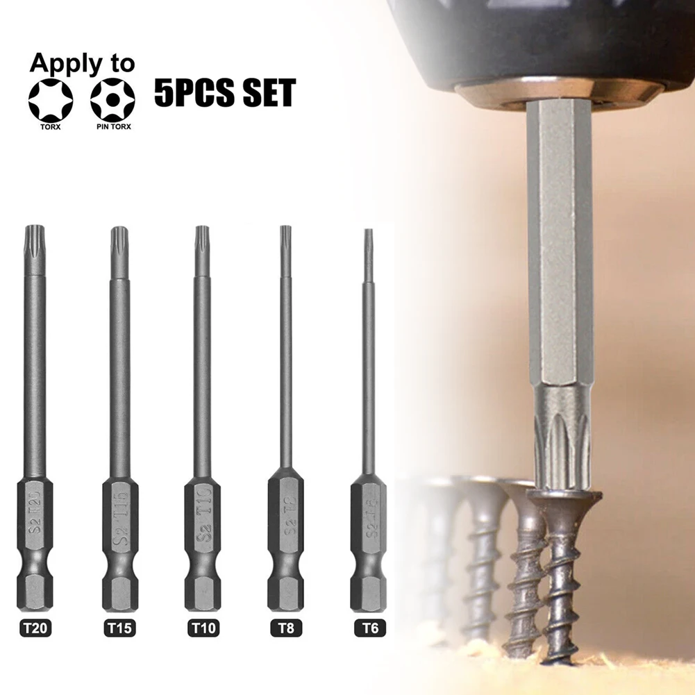 5pcs T6-T20 75mm Torx Screwdriver Bits Set Alloy Steel Magnetic Screwdriver Hex Shank For Electric Drill Air Drills Hand Tools
5pcs T6-T20 75mm Torx Screwdriver Bits Set Alloy Steel Magnetic Screwdriver Hex Shank For Electric Drill Air Drills Hand Tools