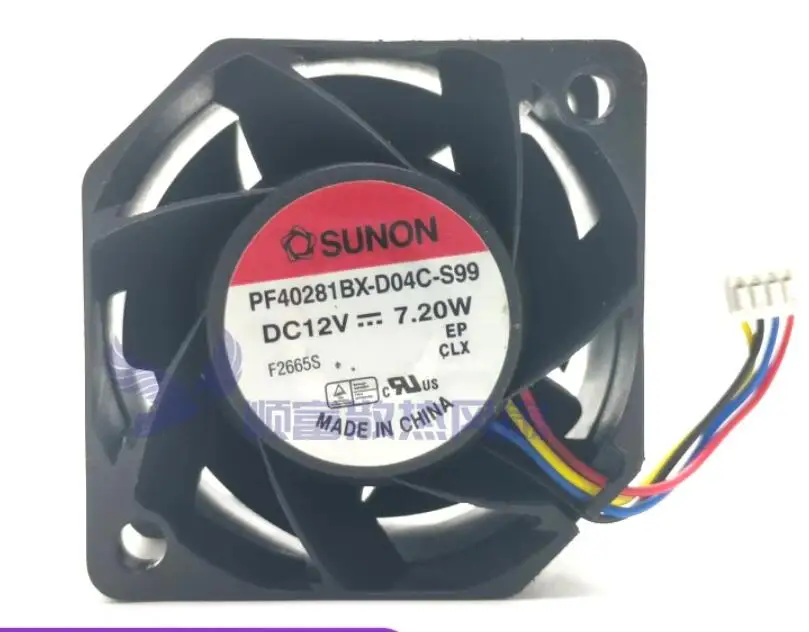 

SUNON PF40281BX-D04C-S99 DC 12V 7,20 W 40x40x28mm 4-проводной вентилятор охлаждения сервера