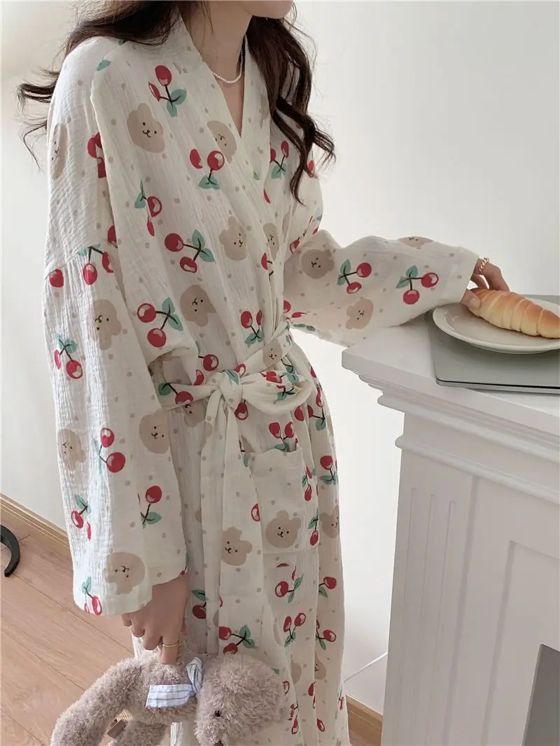 Women's Pajamas Home Clothes Night Dress Robe Long Sleeve Korea Woman Summer Offer Sleepwear Sexy Korean Attractive Nightwear Women's Pajamas Home Clothes Night Dress Robe Long Sleeve Korea Woman Summer Offer Sleepwear Sexy Korean Attractive Nightwear